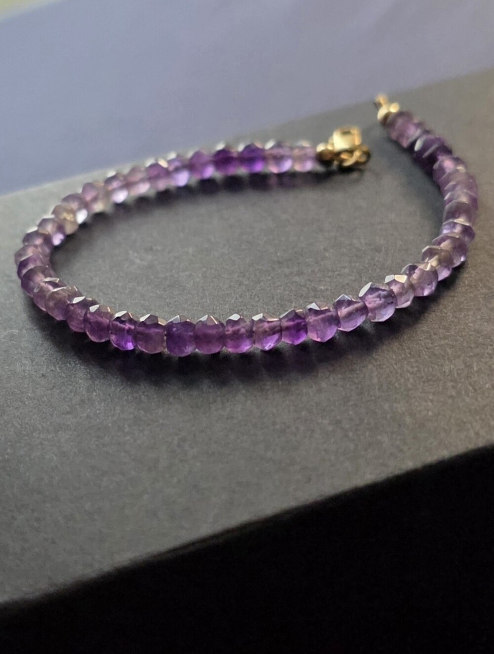 Ombre Amethyst Beaded Bracelet With Gold Filled Findings